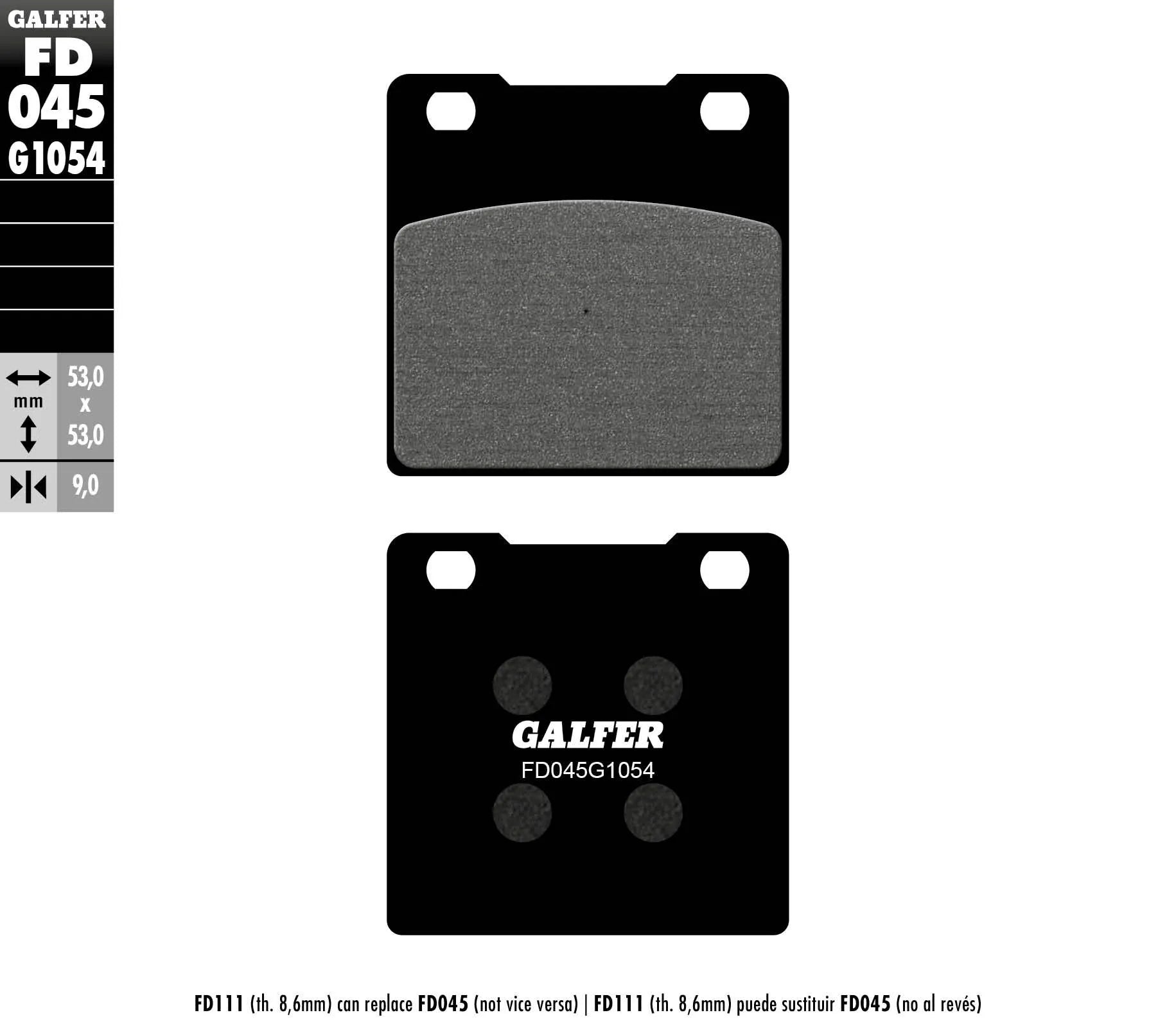 Galfer Semi-metallic Brake Pads For Oem Replacement - Front