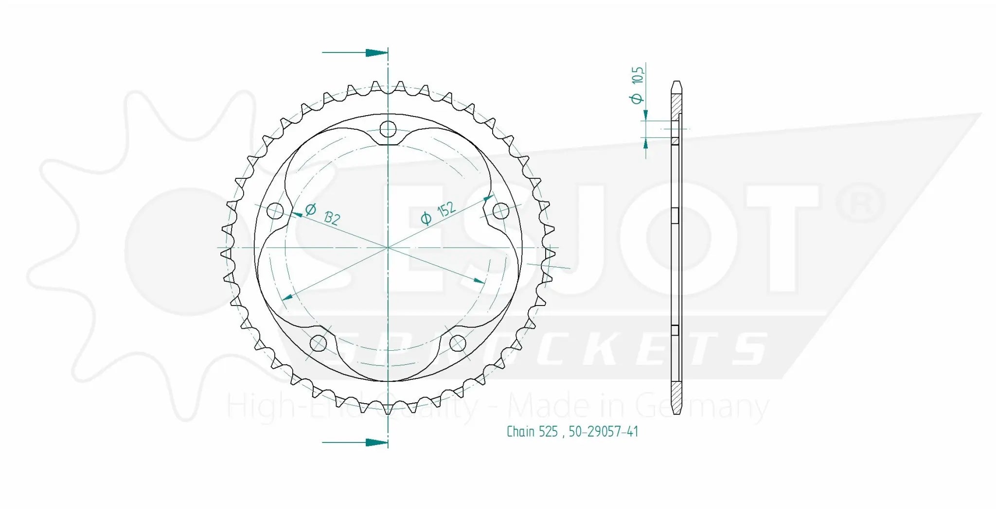 Esjot 525 Standard Rear Sprocket