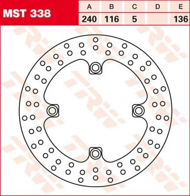 Trw Round Fixed Brake Rotor 220-250mm - Rear