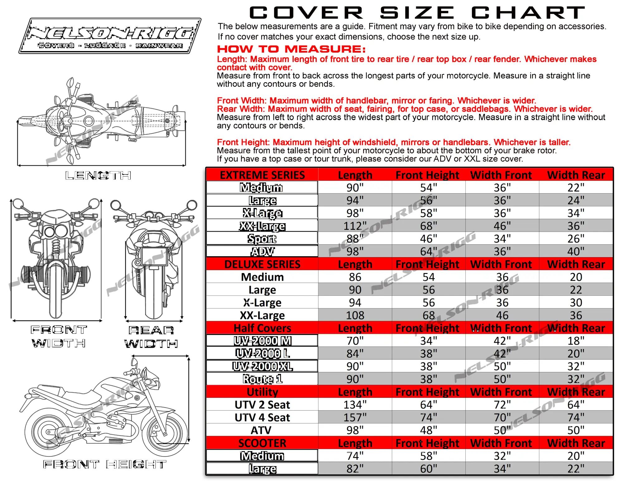 Nelson Rigg Trike Half Cover - Waterproof Polyester