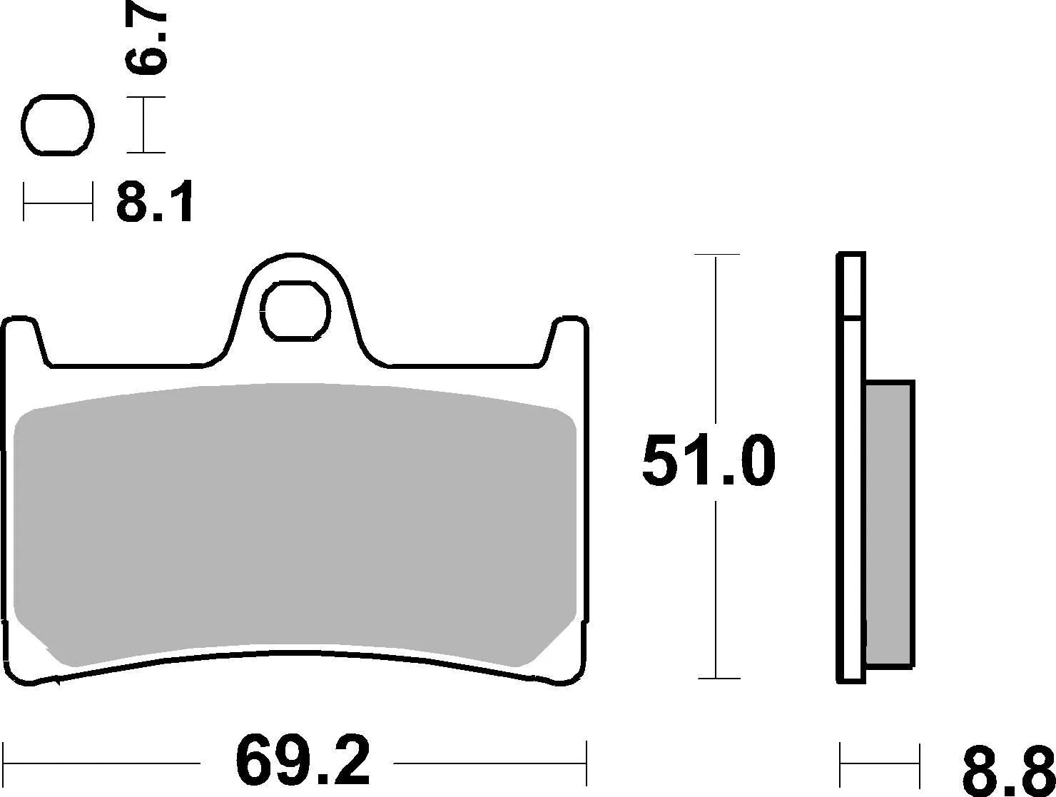 Sbs Ct Scooter Carbon Tech Organic Brake Pads Set - Front