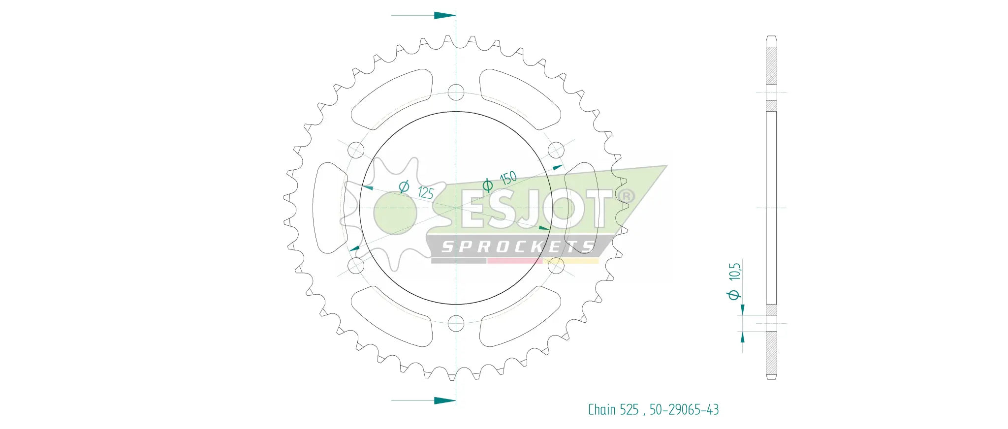 Esjot 525 Standard Rear Sprocket