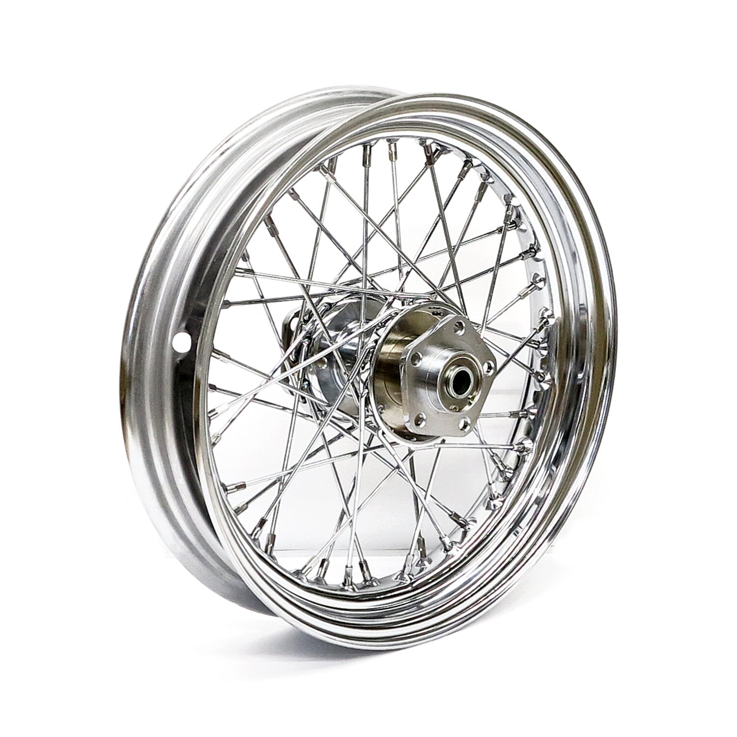 MCS 3.00 x 16 dual flange wheel 40 spokes chrome
