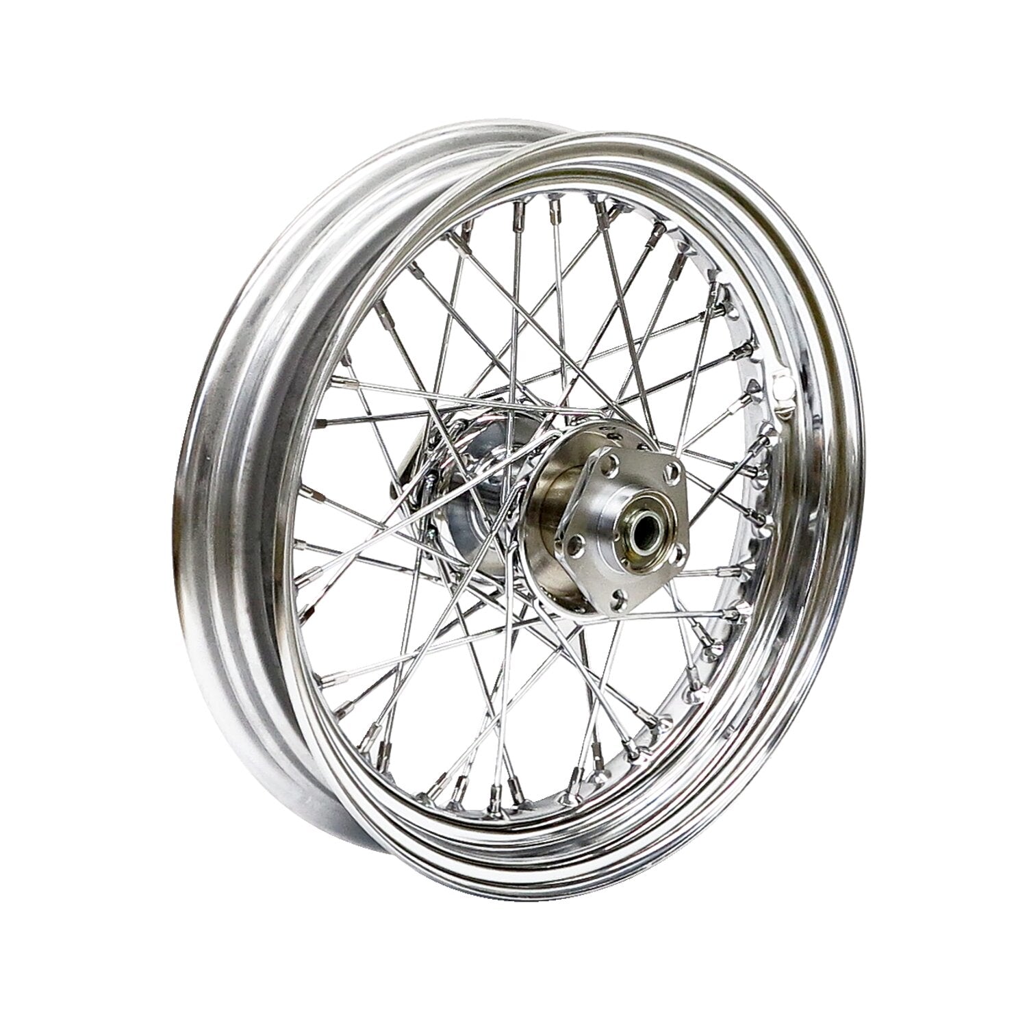 MCS 3.00 x 16 dual flange wheel 40 spokes chrome