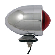 MCS Bullet marker light - Chrome - Red lens - SF - stud mount