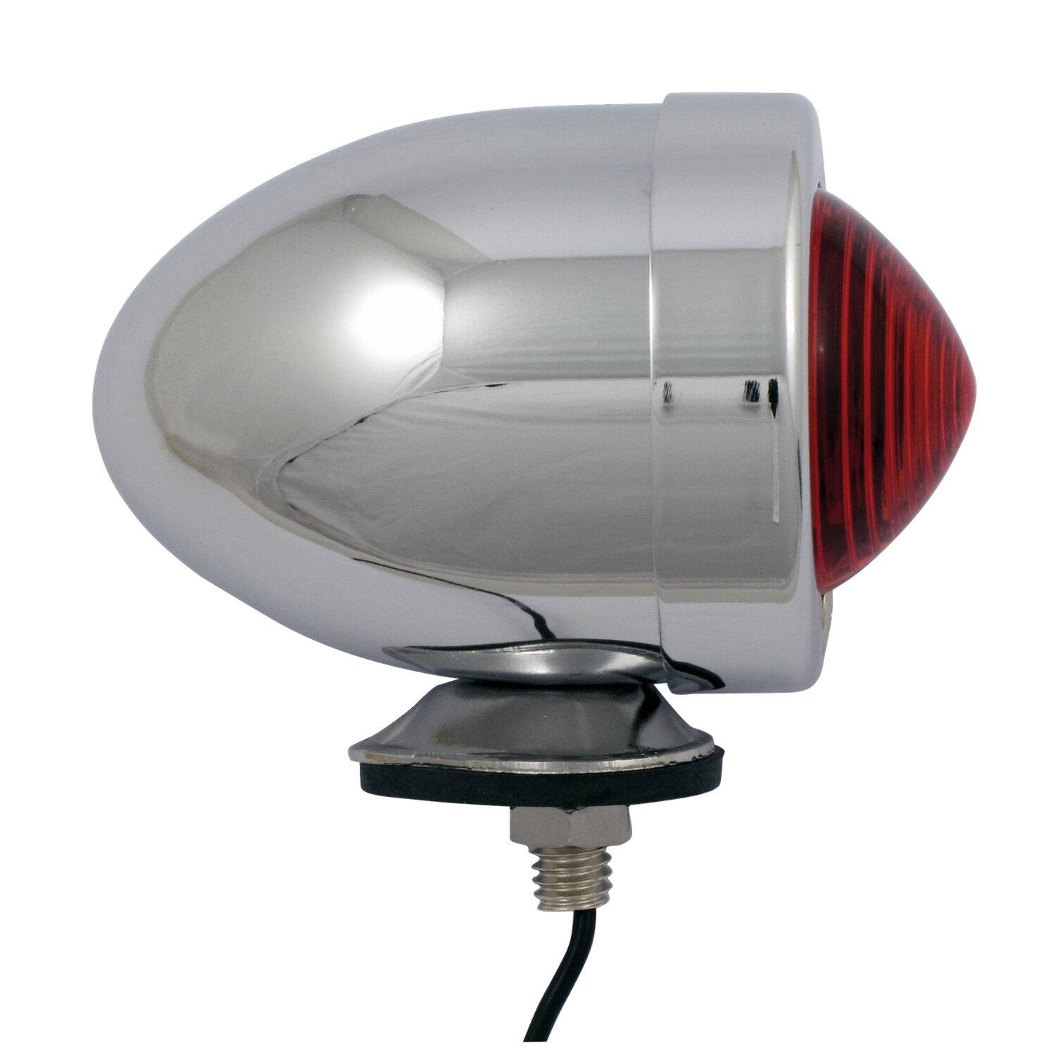 MCS Bullet marker light - Chrome - Red lens - SF - stud mount