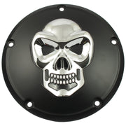 MCS Skull derby cover 3-hole - Black & chrome