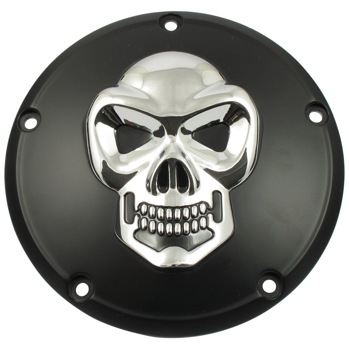 MCS Skull derby cover 3-hole - Black & chrome