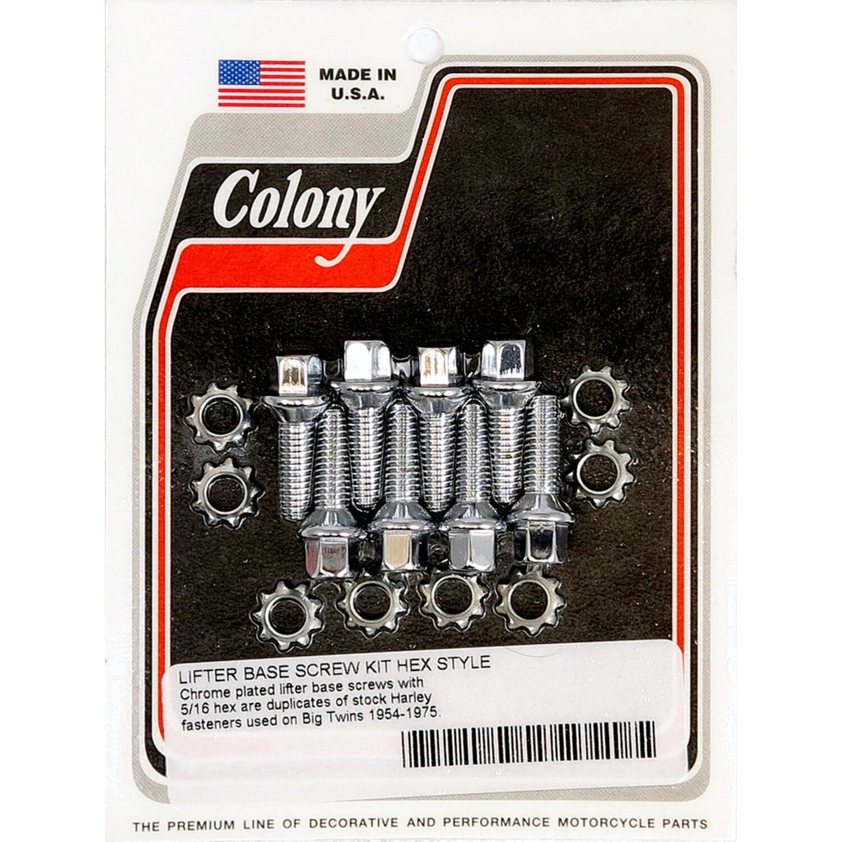Colony tappet block mount kit - OEM style chrome
