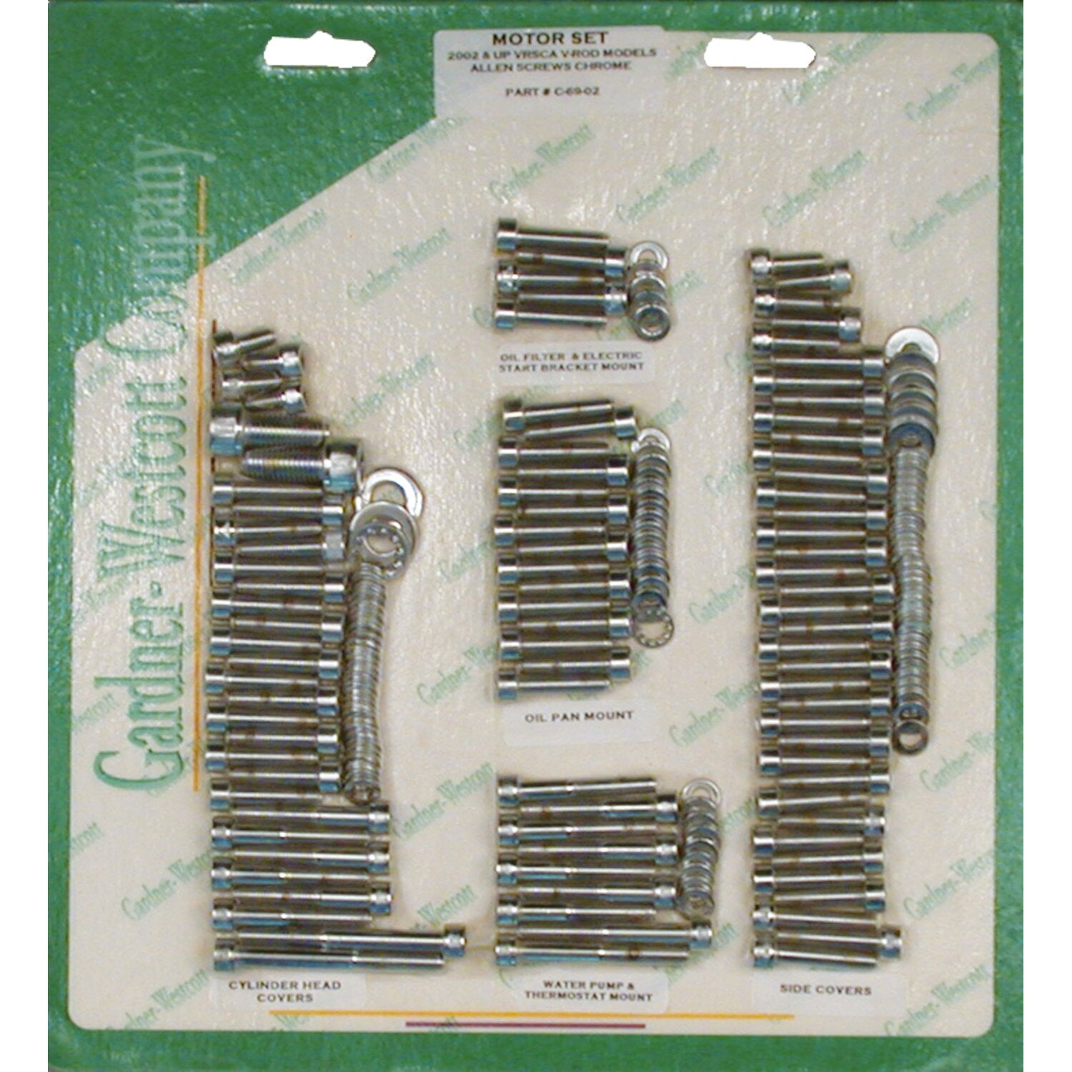 Gardner-Westcott Motor screw set chrome allen