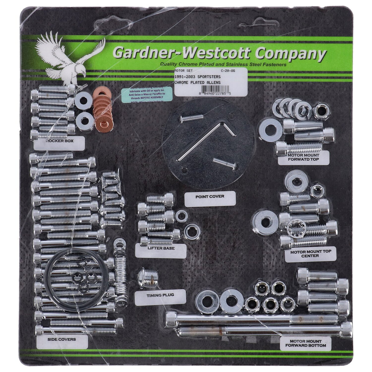 Gardner-Westcott Motor screw set chrome allen