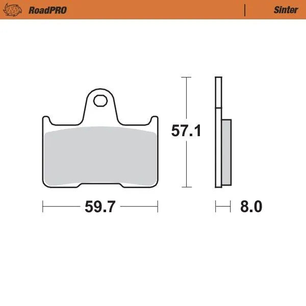 Moto-master Roadpro Sinter Brake Pad Rear - Rear