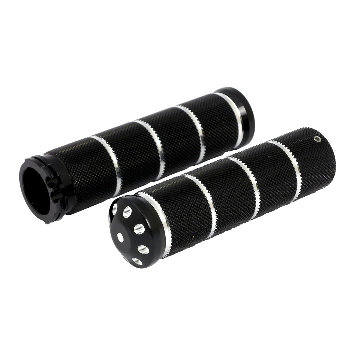 MCS Throttle grip set bomber - Knurled - Black cm