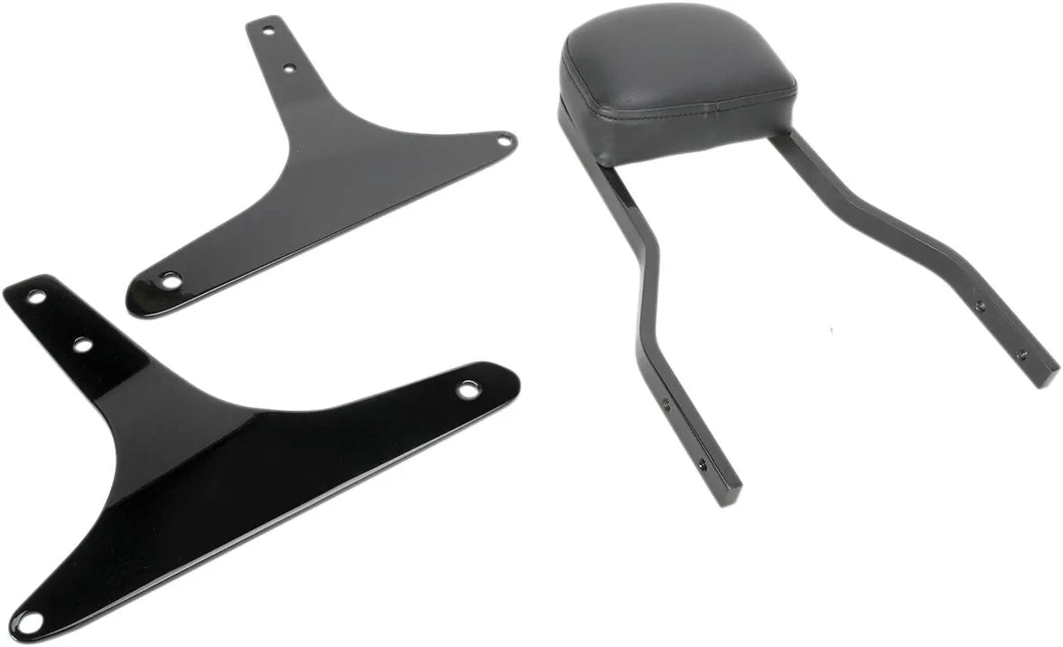 Cobra Square Sissy Bar - Black Steel Support