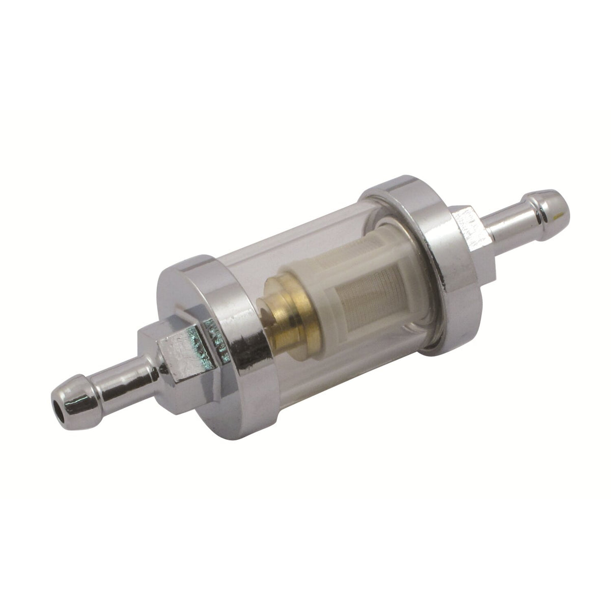 MCS Clear-view fuel filter 1/4" ID - Chrome