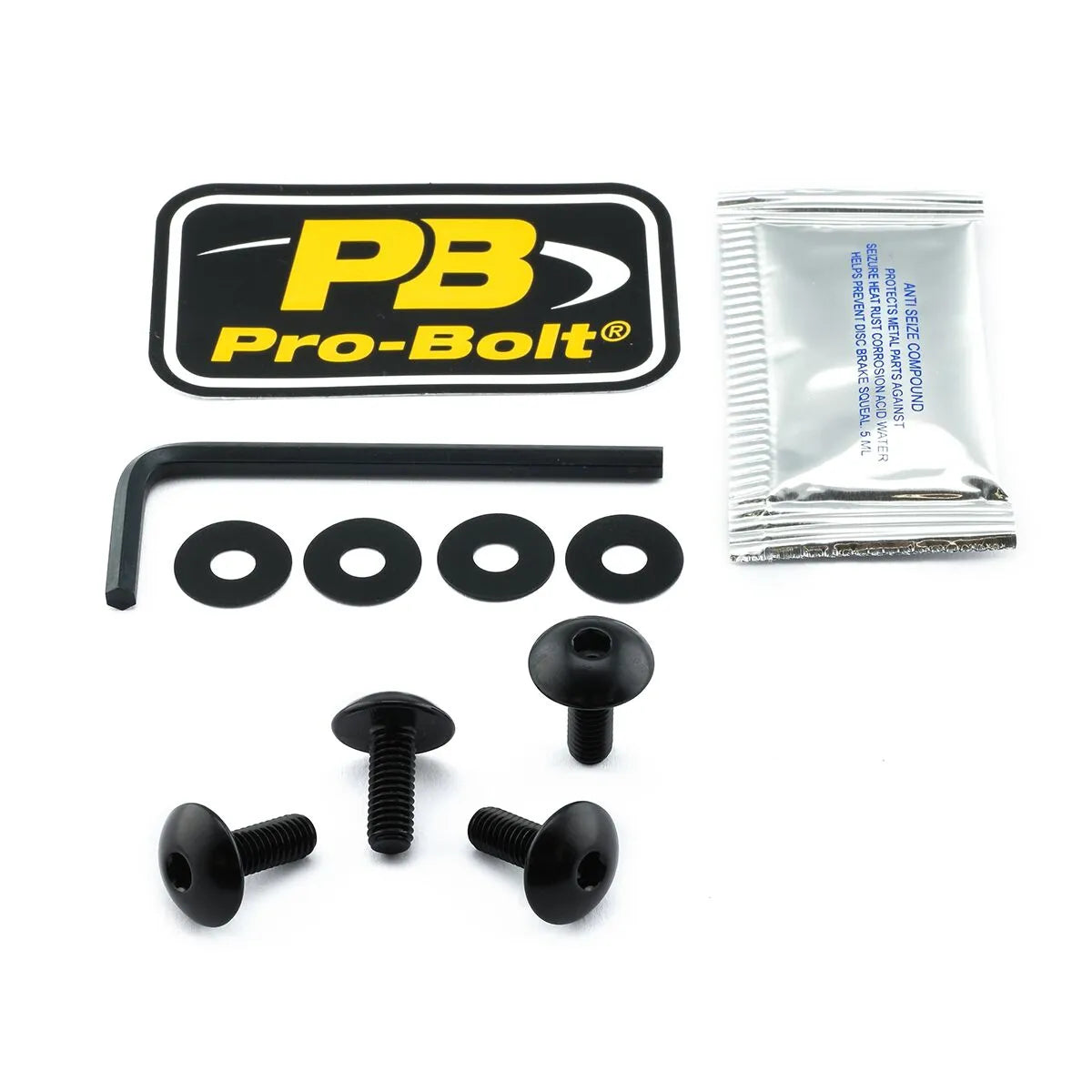 Pro Bolt Aluminium License Plate Bolt Kit - Black
