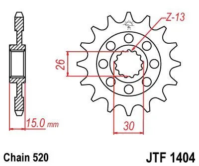 Jt Sprockets Front Sprocket - 520 Chain, 15 Tooth