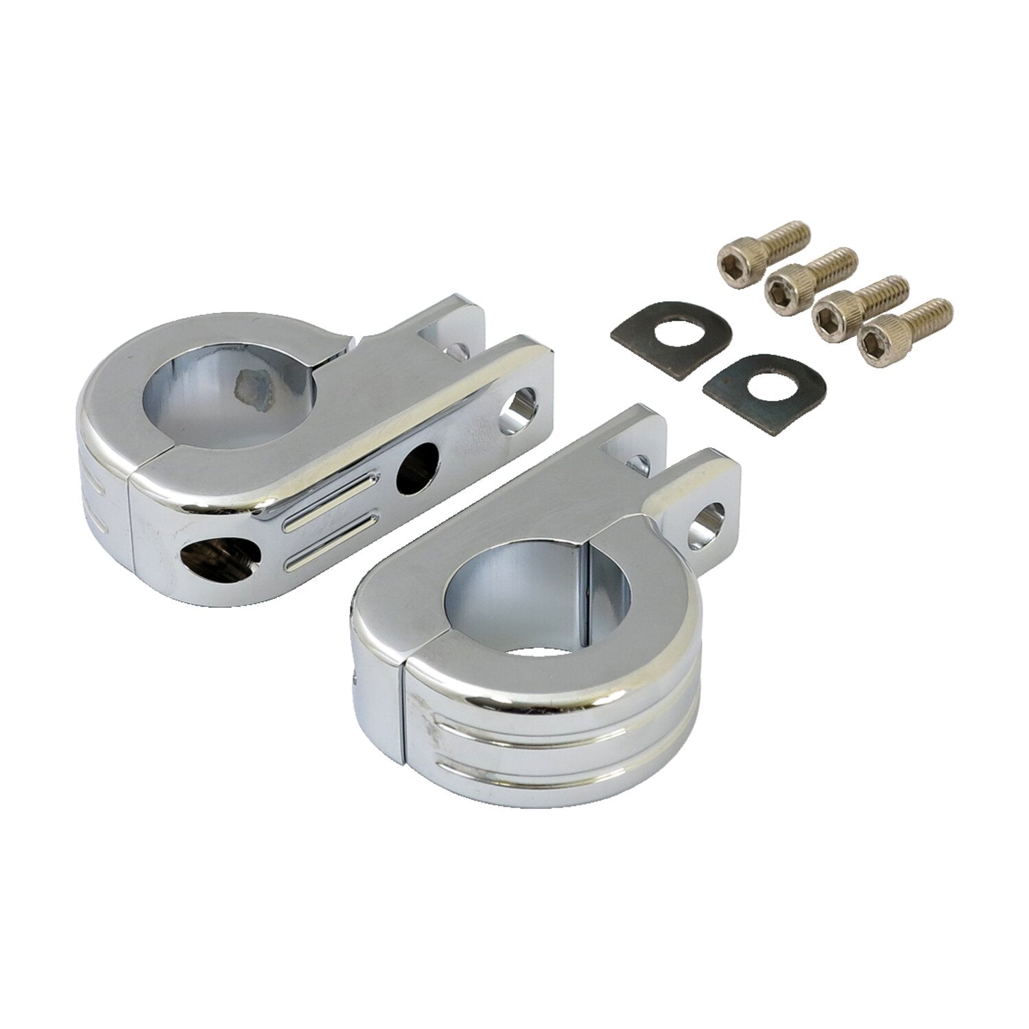 MCS Engine guard foot peg mount kit - 1-1/2" (38mm)tubing - Chrome