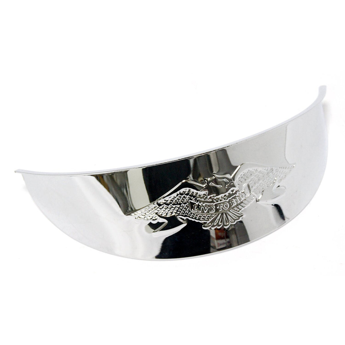 MCS Embossed eagle headlamp visor - 7" - Chrome