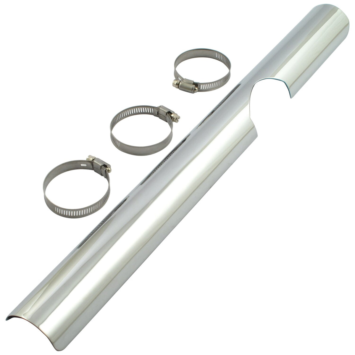 MCS FLT header heat shield lower right - Chrome