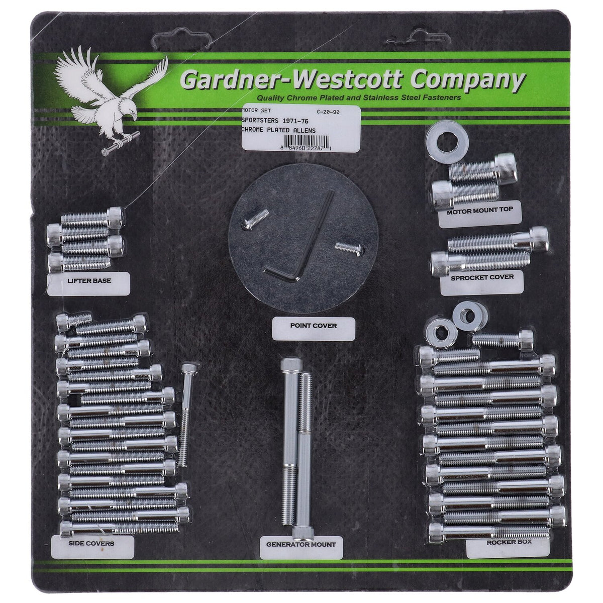 Gardner-Westcott Motor screw sets chrome allen