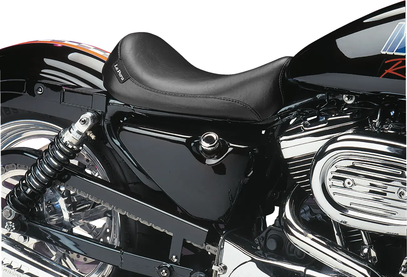 Le Pera Silhouette Solo Seat - Black Vinyl - For Harley Davidson