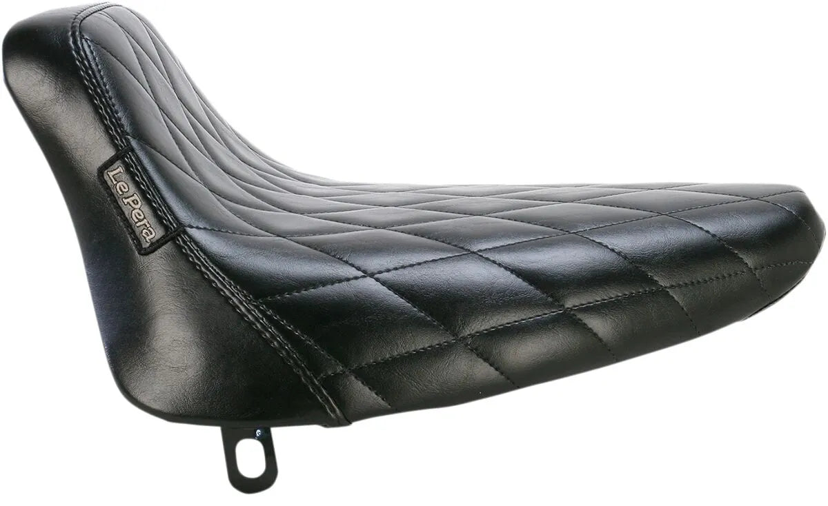 Le Pera Bare Bones Solo Seat - Black Diamond Stitch - For Harley Davidson