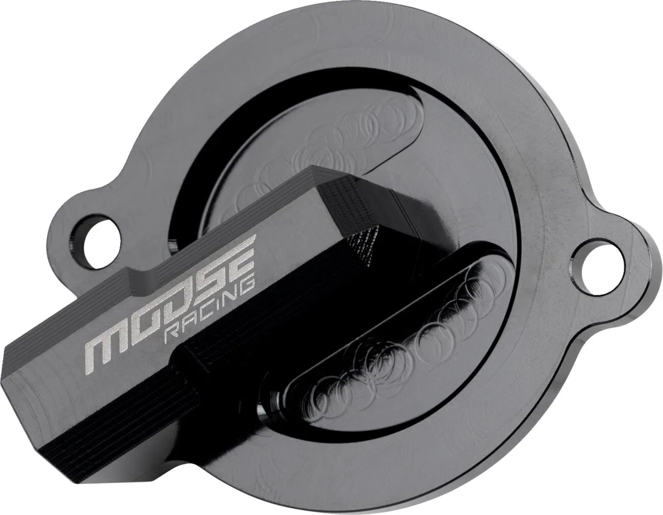 Moose Offroad Machined Oil Filter Cover - Black Aluminum