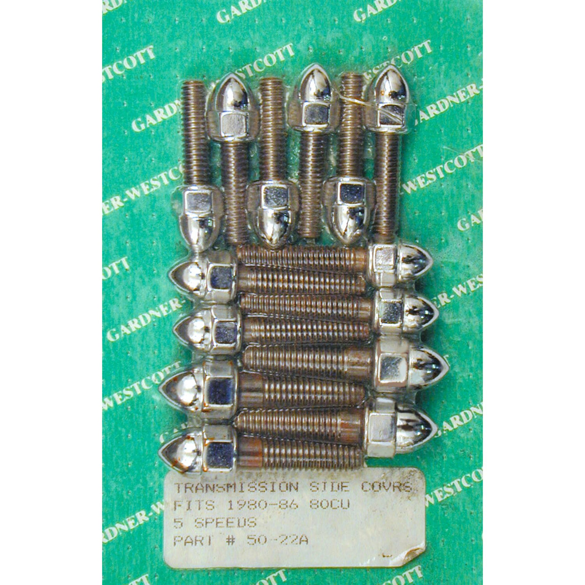 Gardner-Westcott transmission side cover screw kit - Chrome Acorn
