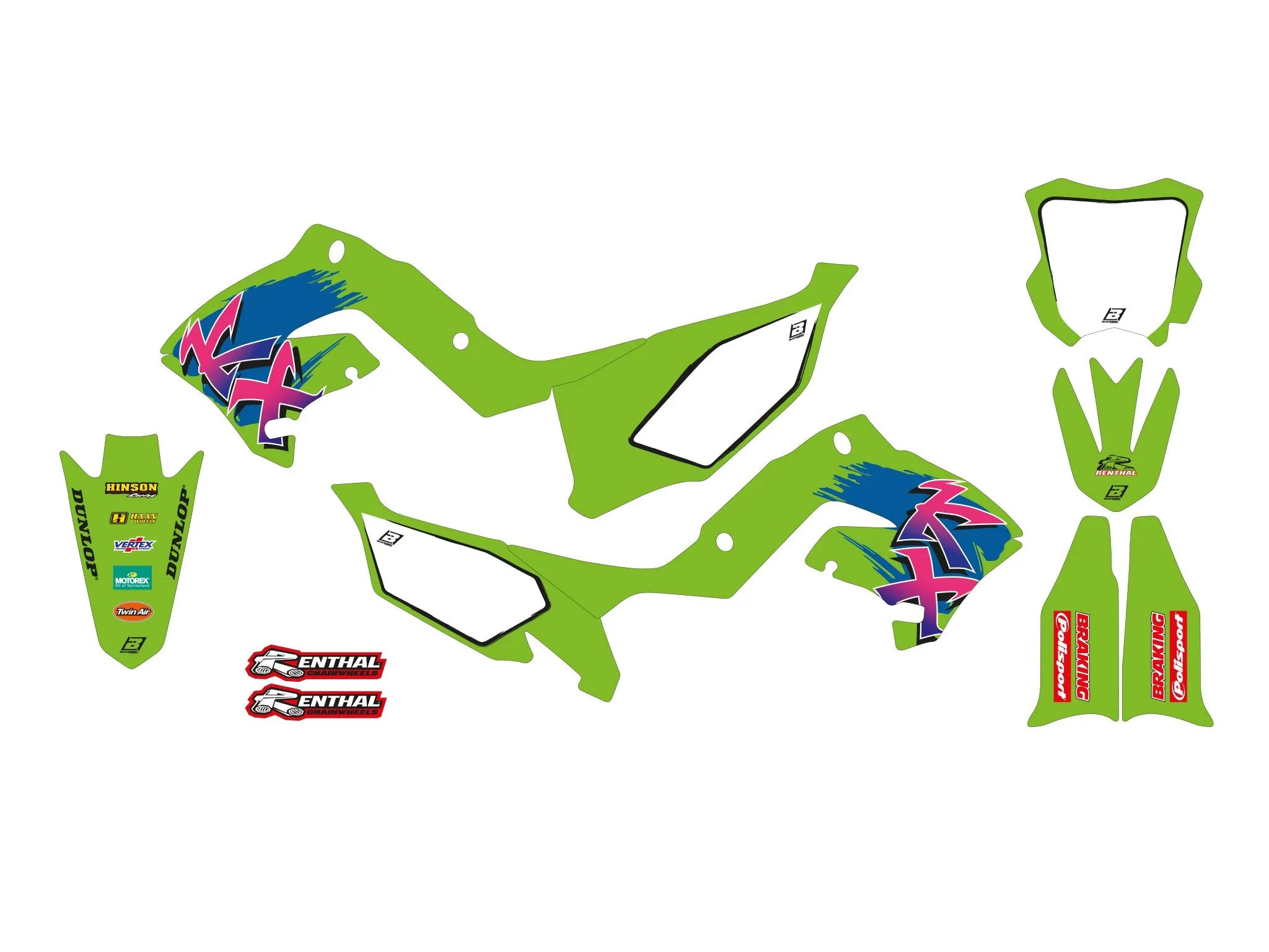 Blackbird Racing Retro Graphic Kit For Kawasaki