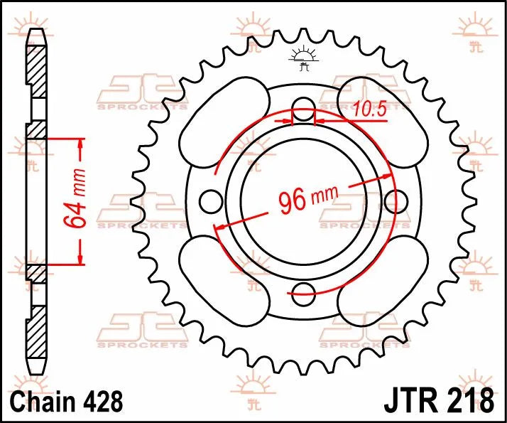 Jt Sprockets Steel Rear Sprocket - 44t