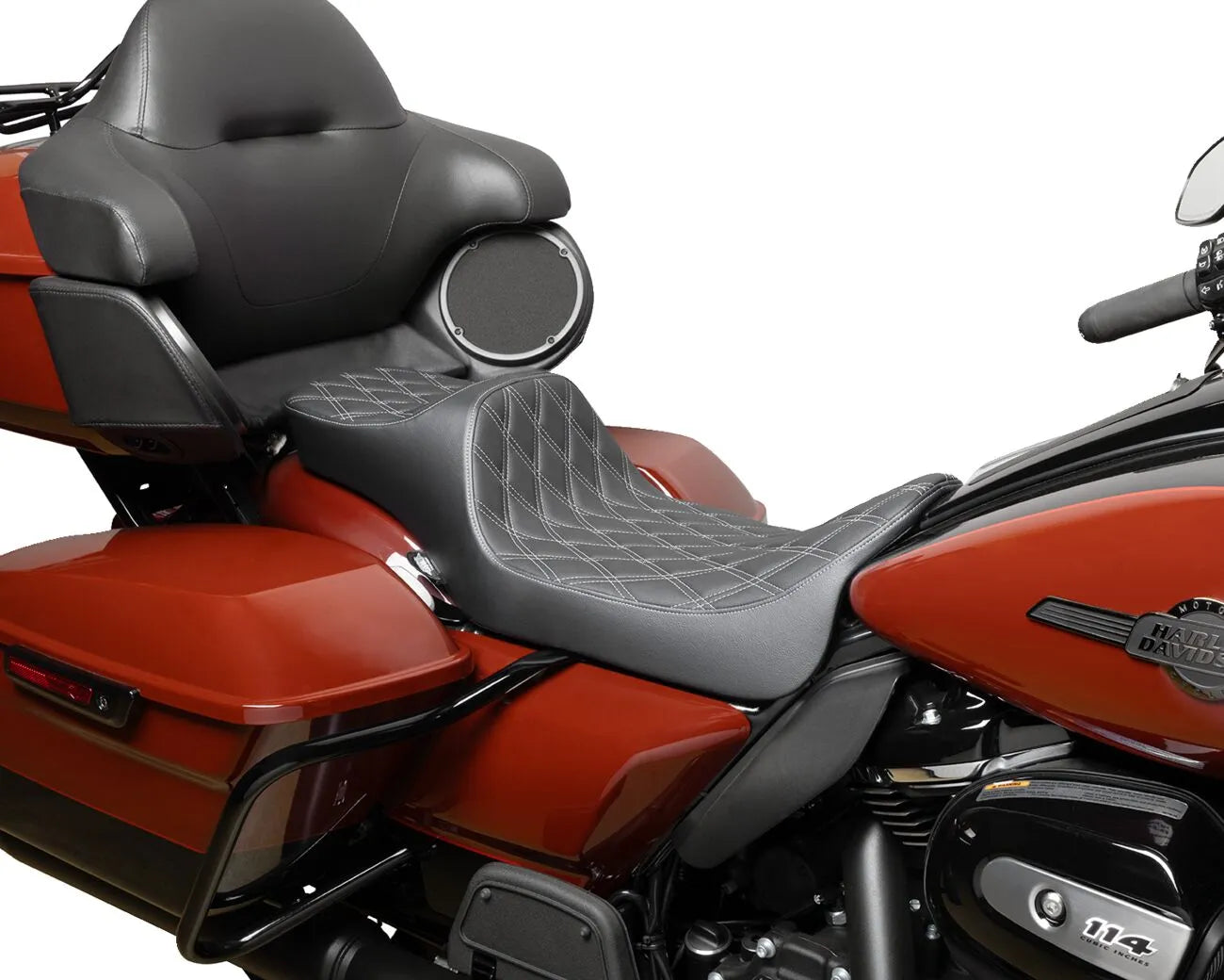 2-Up Drag Specialties Extended Reach Predator Seat - For Harley Davidson