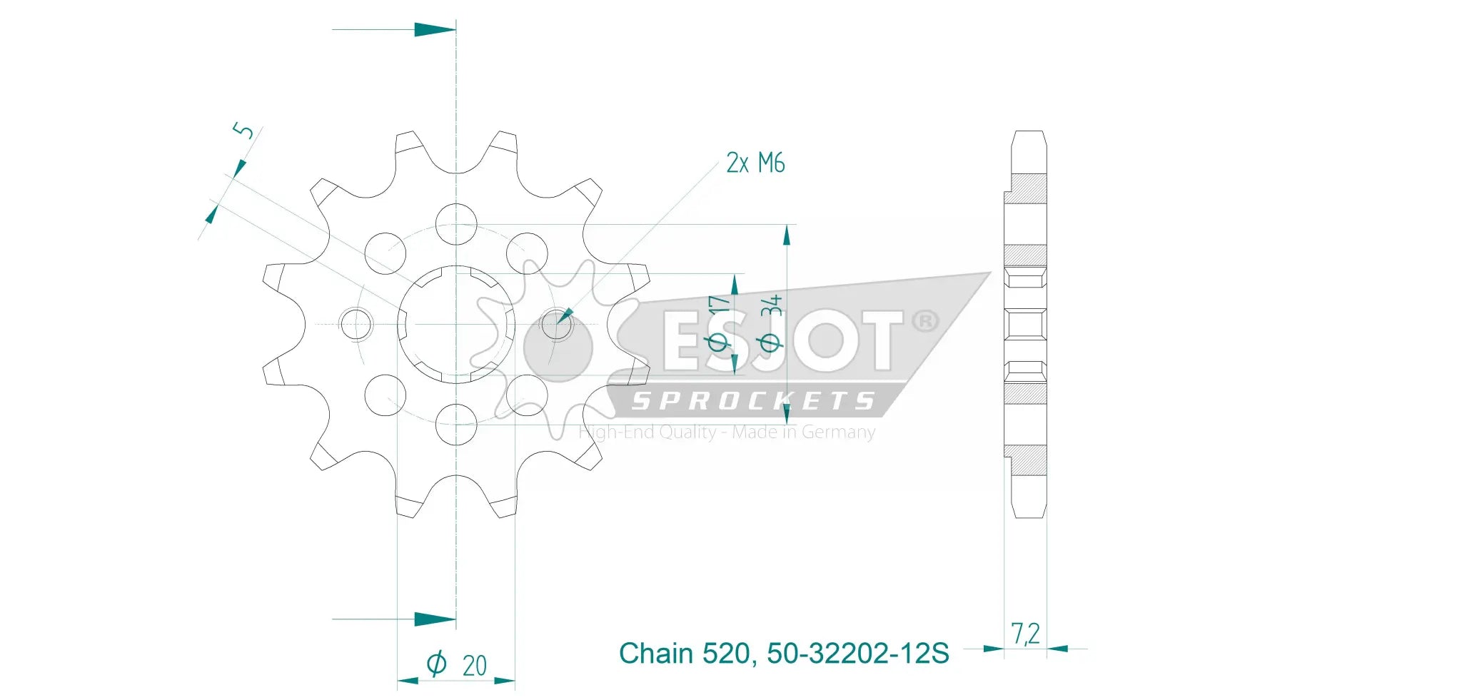Esjot 520 Sport Sprocket Front - 12t