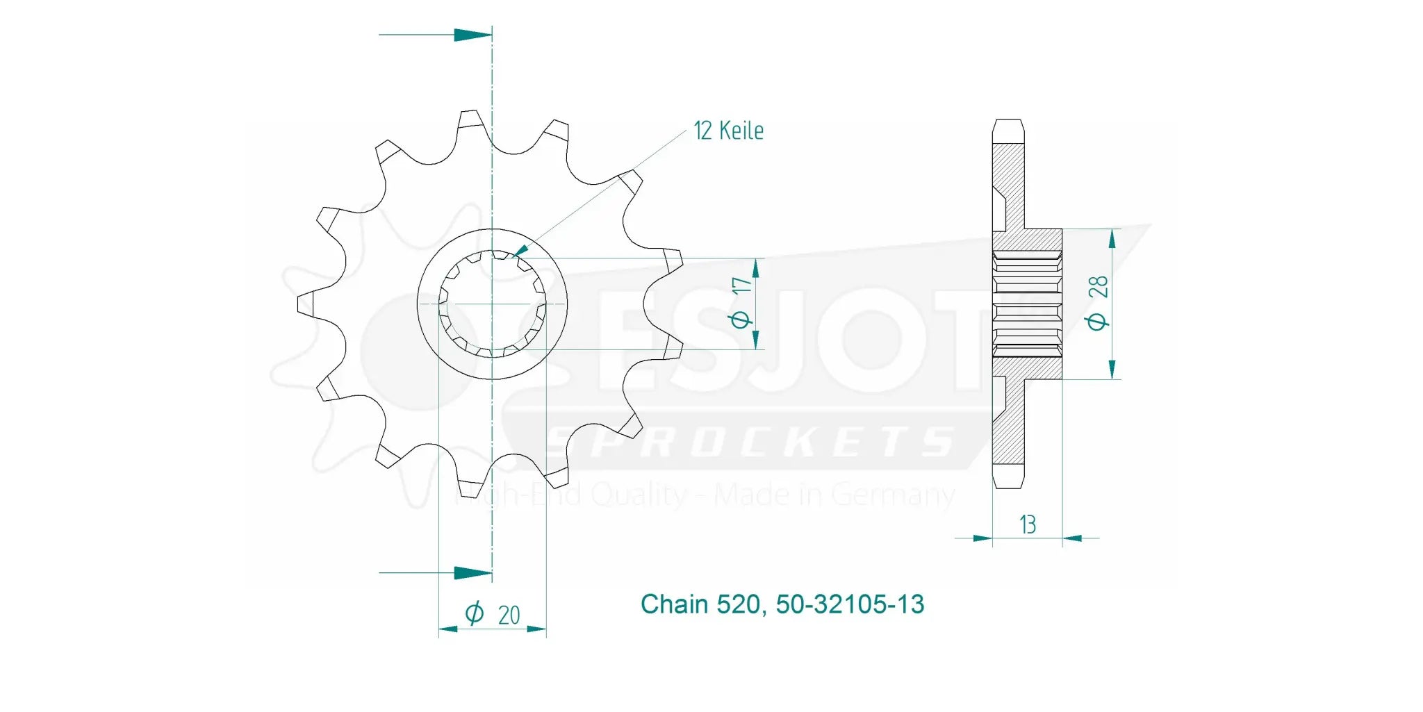 Esjot 520 Front Sprocket - High-performance Steel