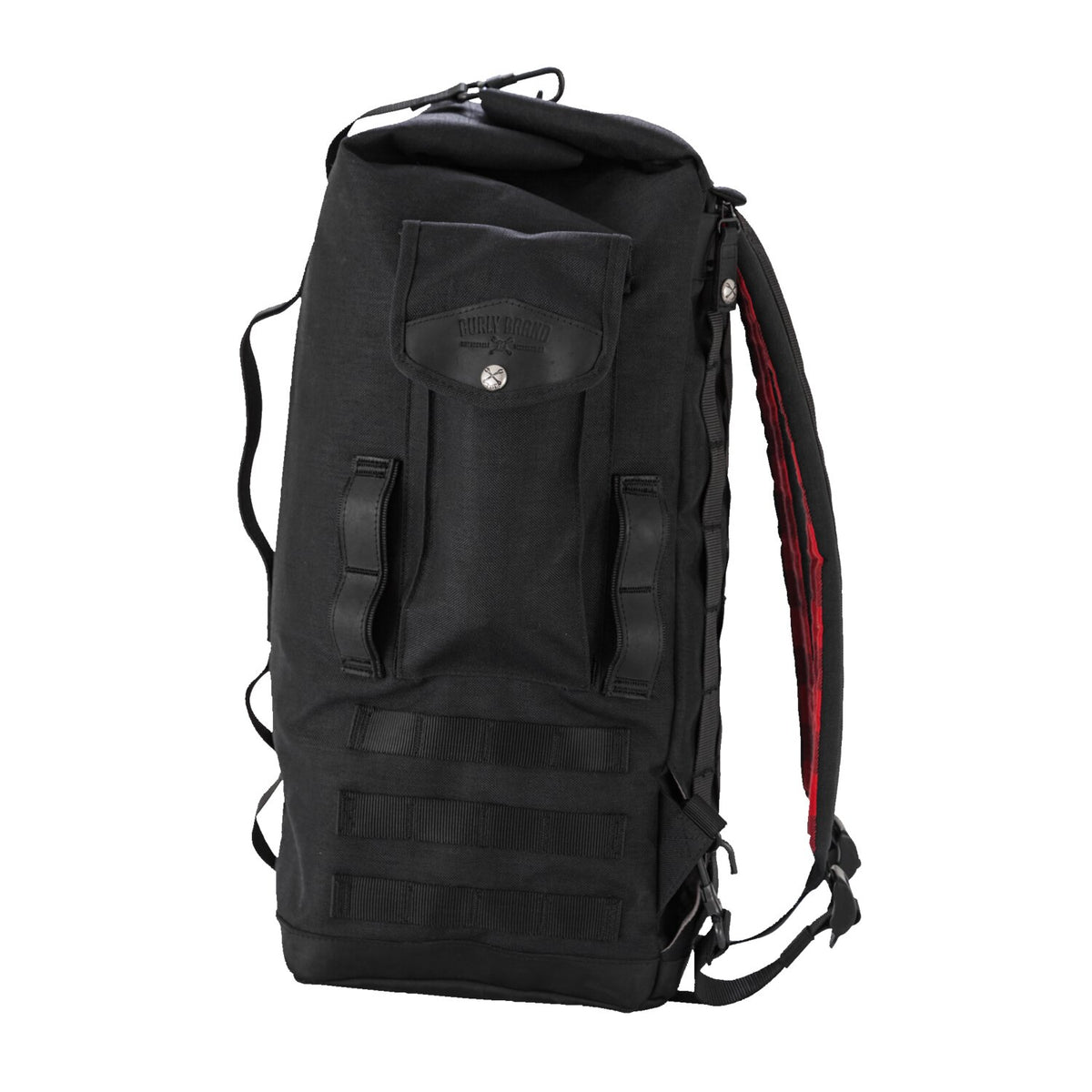 Burly Voyager sissy bar backpack black Cordura