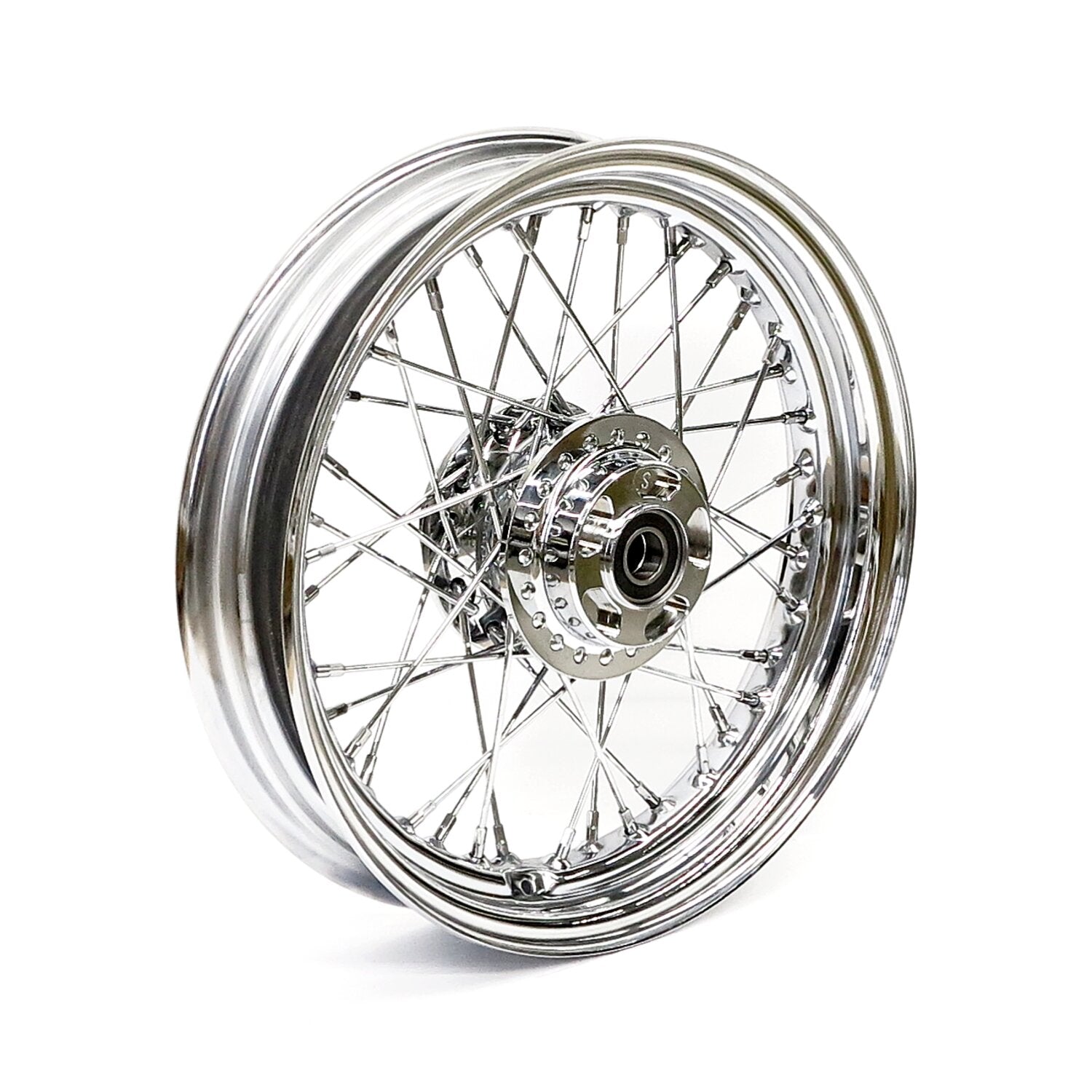 MCS 3.00 x 16 front wheel 40 spokes chrome