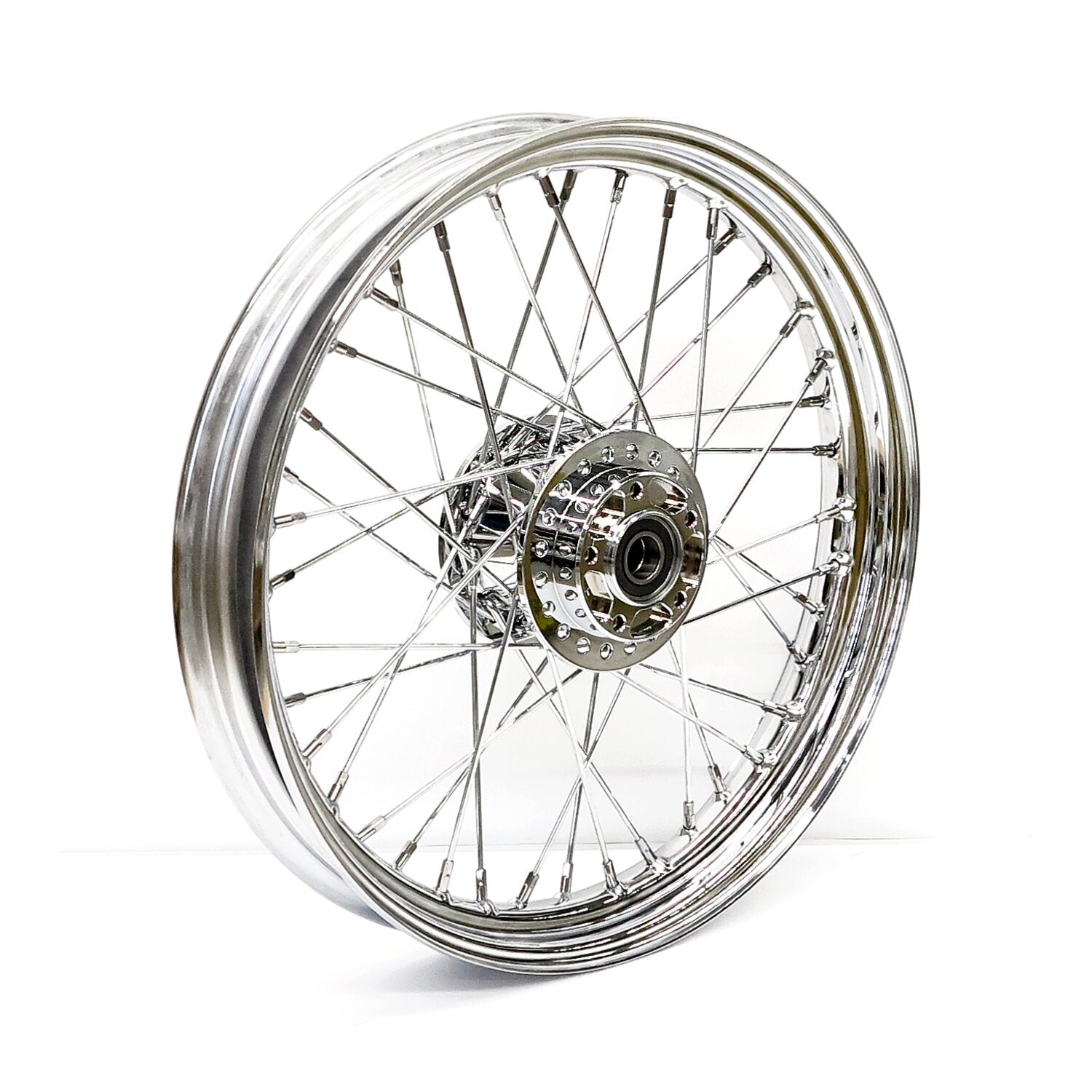 MCS 2.50 x 19 front wheel 40 spokes chrome