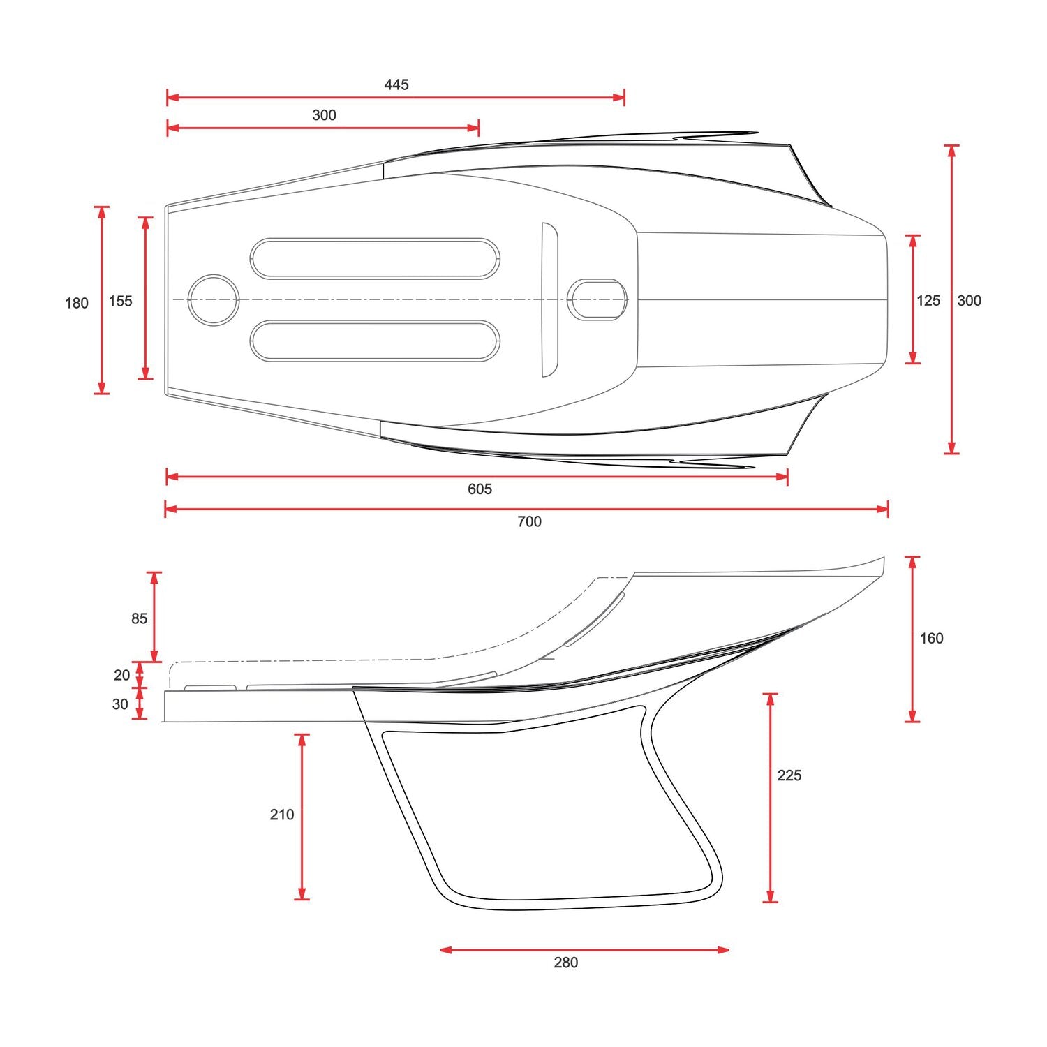 C-Racer Flat Racer SCR14.1 seat - Black