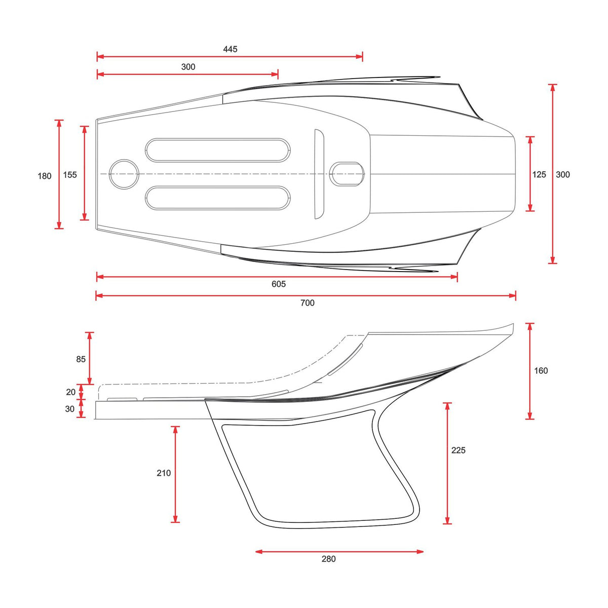 C-Racer Flat Racer SCR14.1 seat - Dark brown