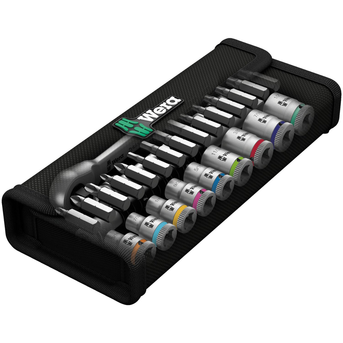 Wera Zyklop ratchet switch kit 28 pcs - 1/4" drive - US Sizes