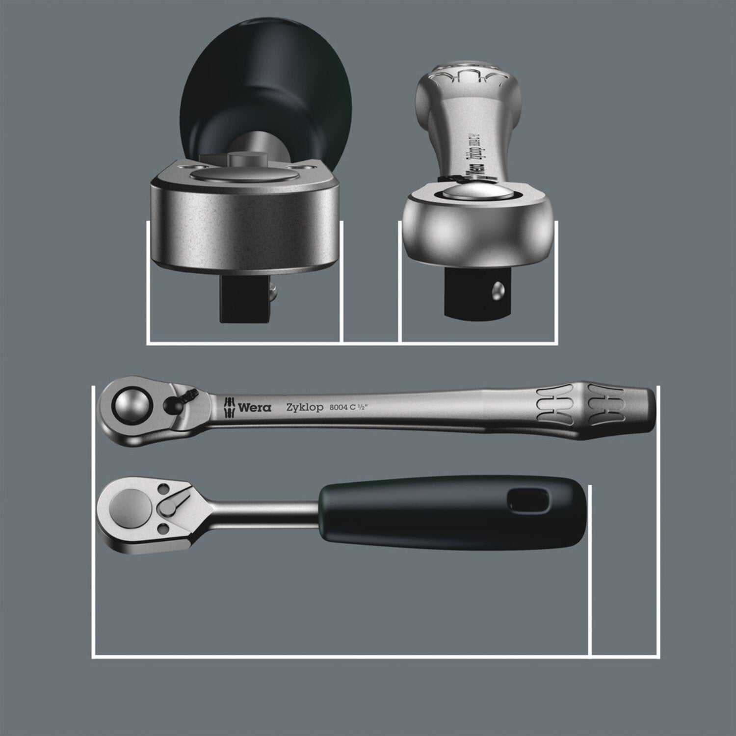 Wera Zyklop ratchet switch kit 28 pcs - 1/4" drive - US Sizes