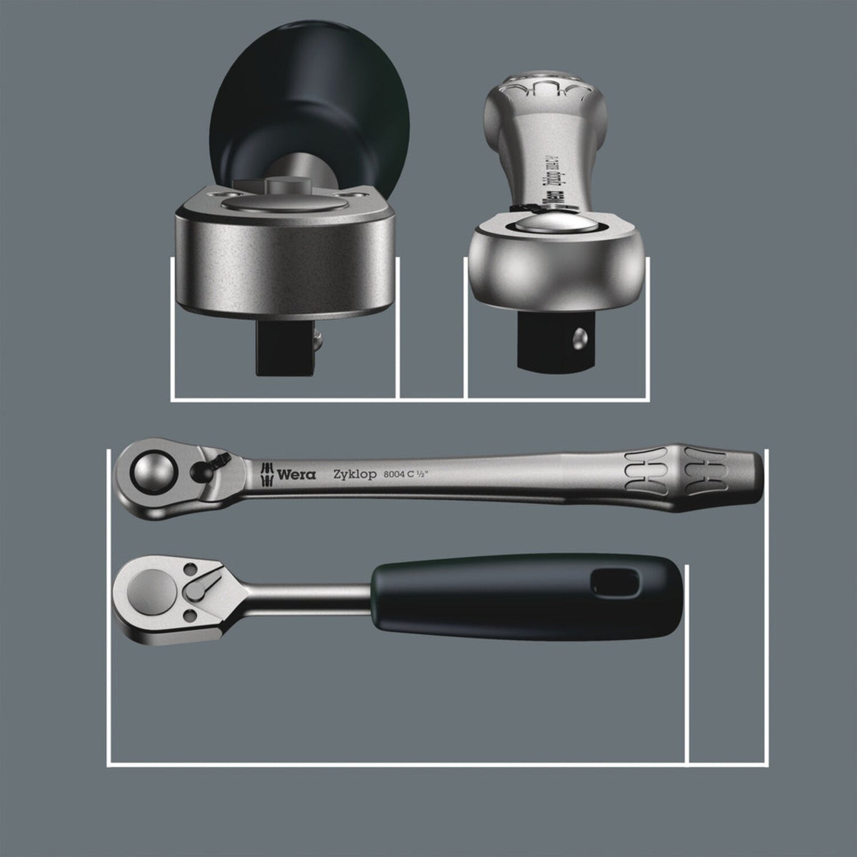 Wera Zyklop ratchet switch kit 28 pcs - 1/4" drive - US Sizes
