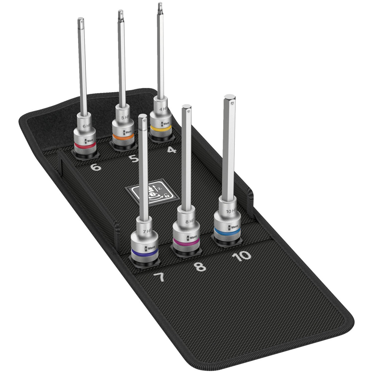Wera Zyklop 1/2" drive extended Hex socket bit set - Metric