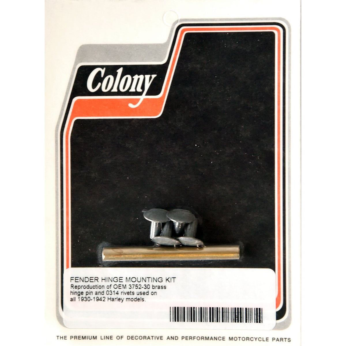 Colony fender hinge pin and rivet kit