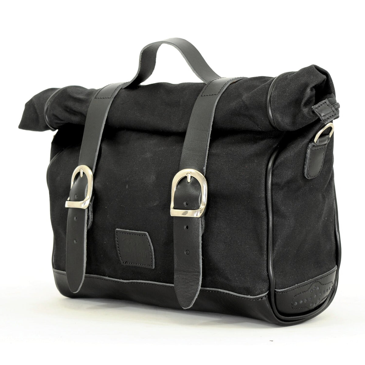 Longride 'Old Chopper' waxed cotton saddlebag - Black