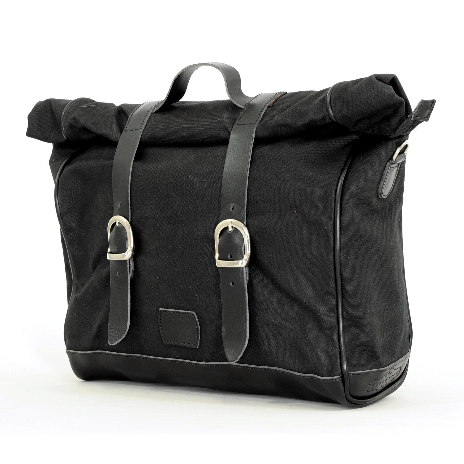 Longride 'Old Chopper' waxed cotton saddlebag - Black