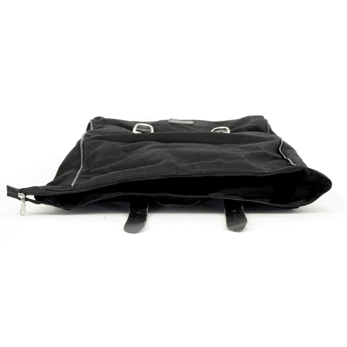 Longride 'Old Chopper' waxed cotton saddlebag - Black
