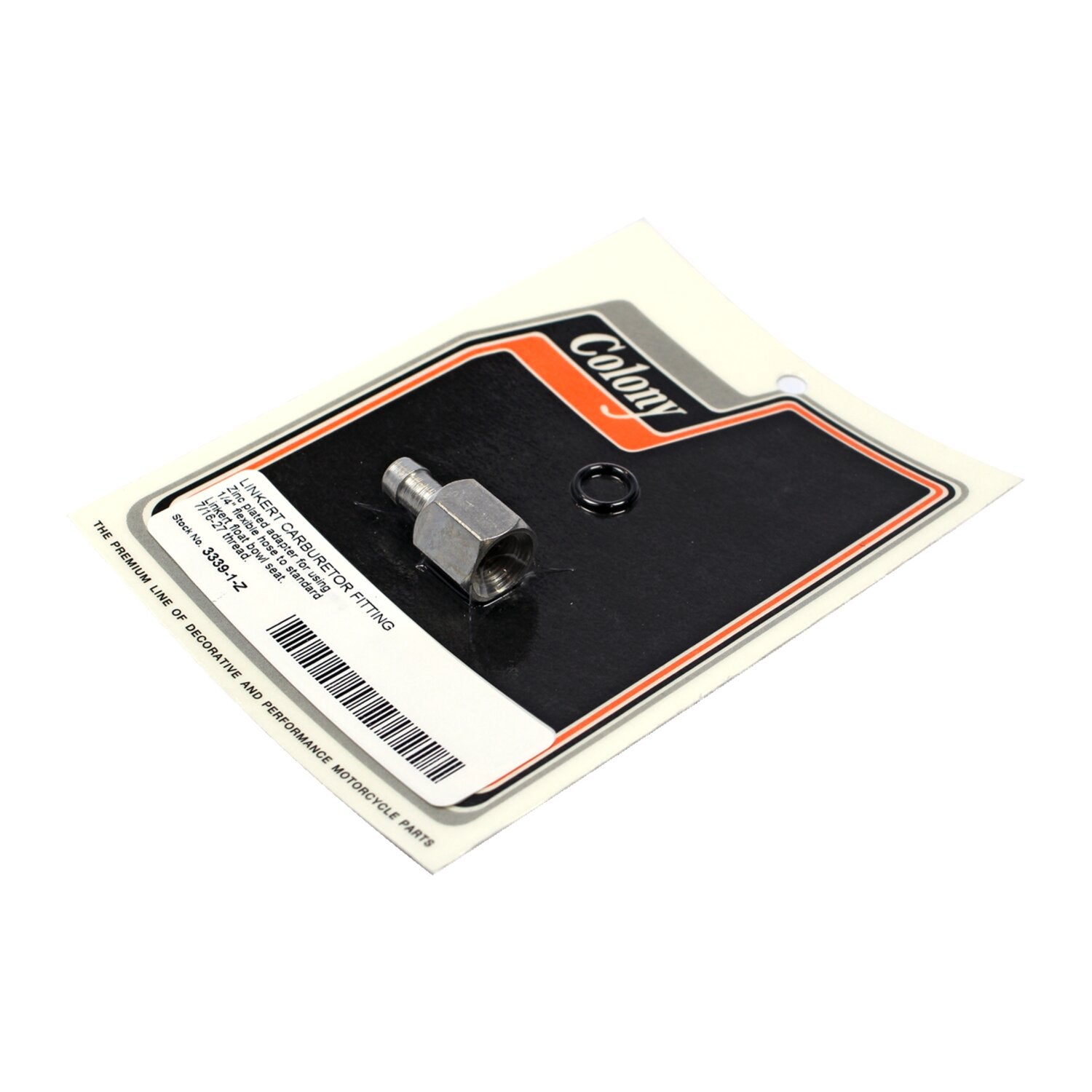 Colony Linkert fuel line adapter fitting - Zinc