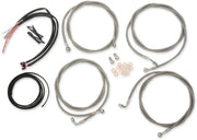 LA CHOPPERS Complete Stainless Braided Cable Kit for 18"-20"
