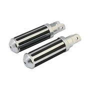 MCS Rail foot pegs small diameter - Chrome w/rubber inlays